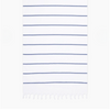 White towel with blue stripes and 'Bath & Body Works' branding
